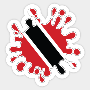 Trinidad and Tobago National Flag Paint Splash Sticker